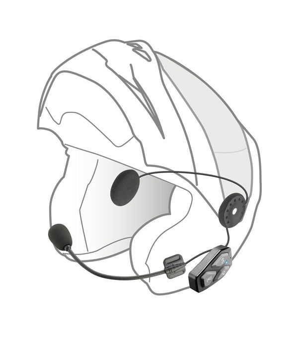 Kit de intercomunicación para motocicleta UCOM3 Bluetooth 5.1: micrófono, batería con 10 horas de duración, USB-C, resistente al agua (negro).