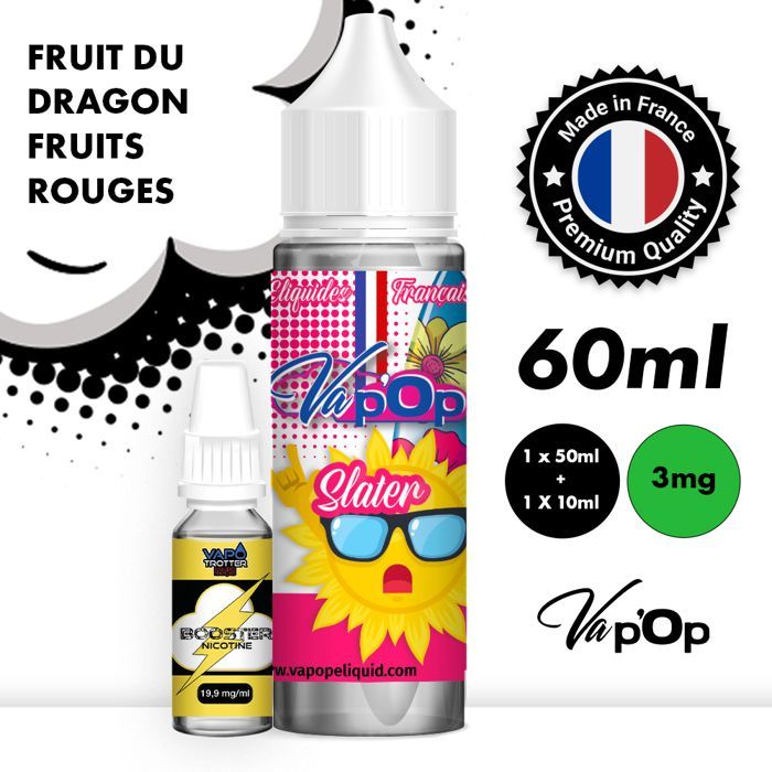 E-liquid for electronic cigarettes - SLATER - DRAGON FRUIT RED FRUITS - 50MPGV/50VG - 3mg/ml - 1 x 50ml + 1 x 10ml booster