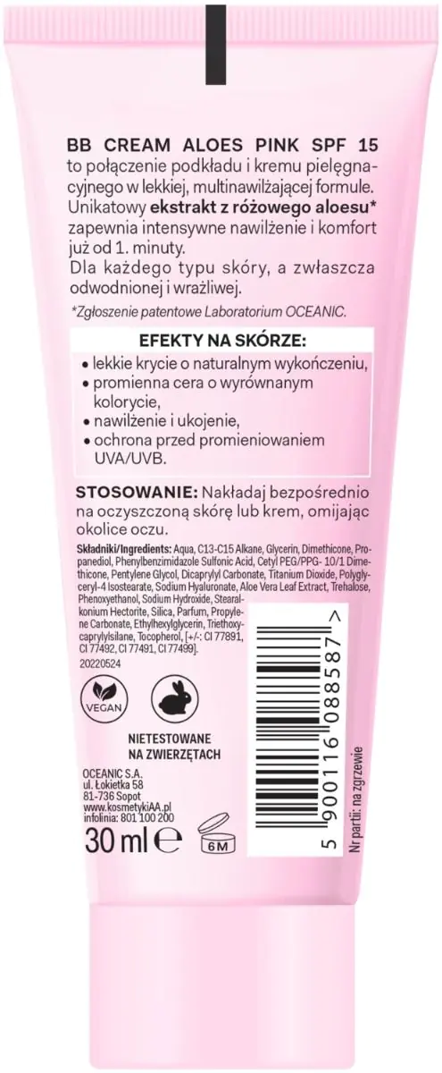 AA Pink Aloes Multinawilżający krem BB, 02 Medium