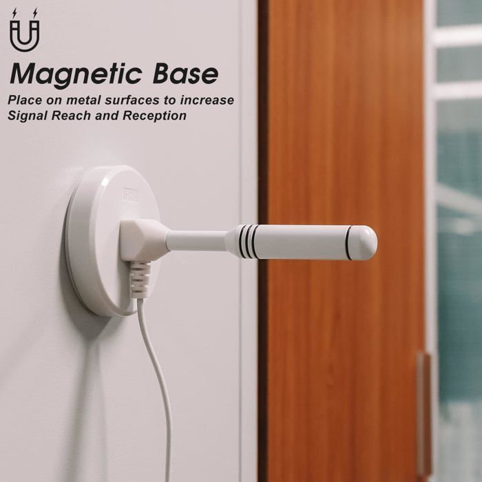 DTA240 - Powerful Indoor TV Antenna, Portable HD Digital Terrestrial Television Antenna with Magnetic Base for Improved Reception on TV, Digital Terrestrial Radio Decoder