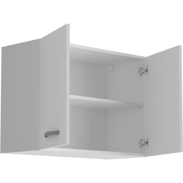 Armario de pared OSLO de 2 puertas - Blanco - Ancho 80 x Profundidad 36 x Alto 58 cm