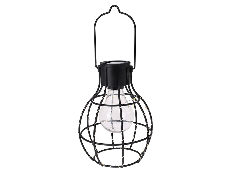 Lampion solarny Led metalowa czarna mix wzorów