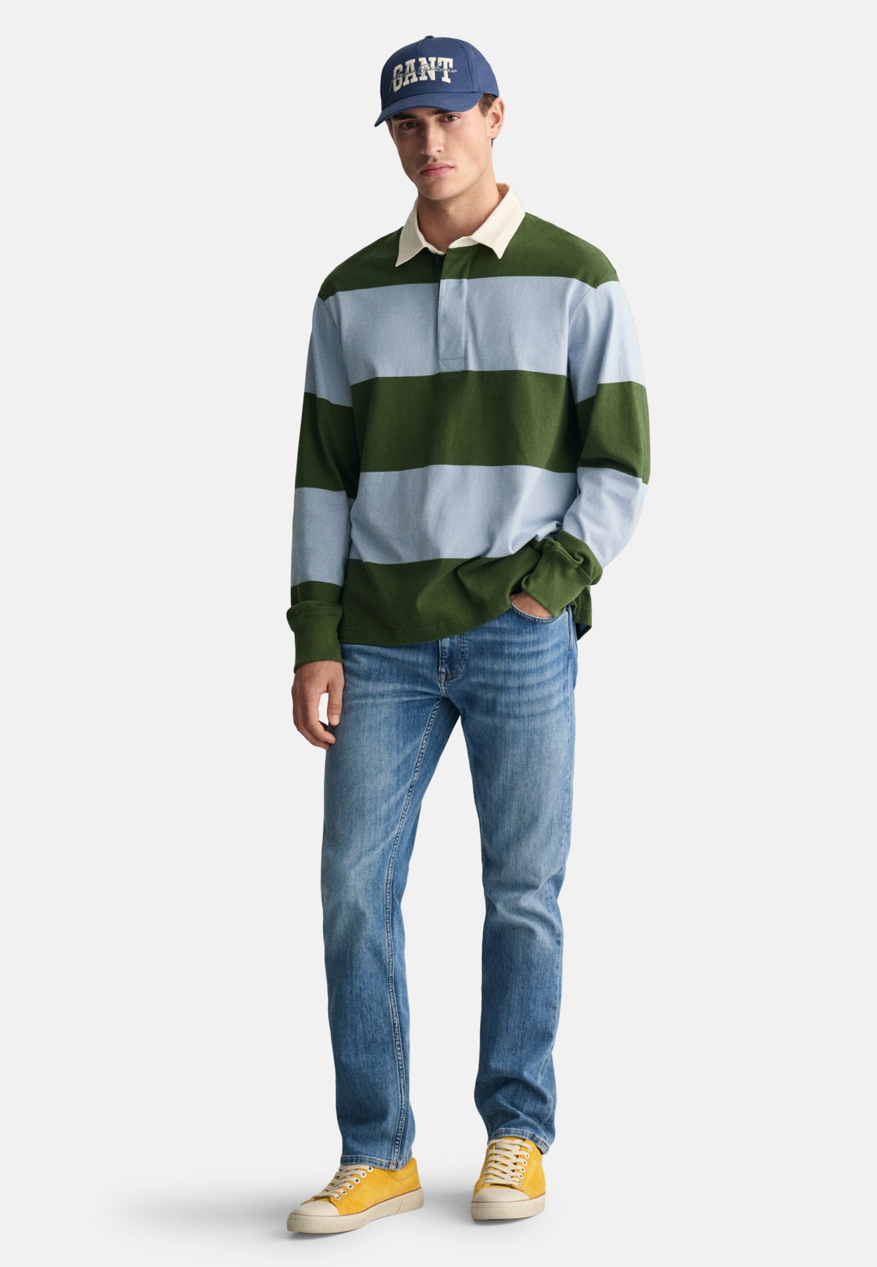 GANT REGULAR - Rechte jeans - middenblauw, gedragen