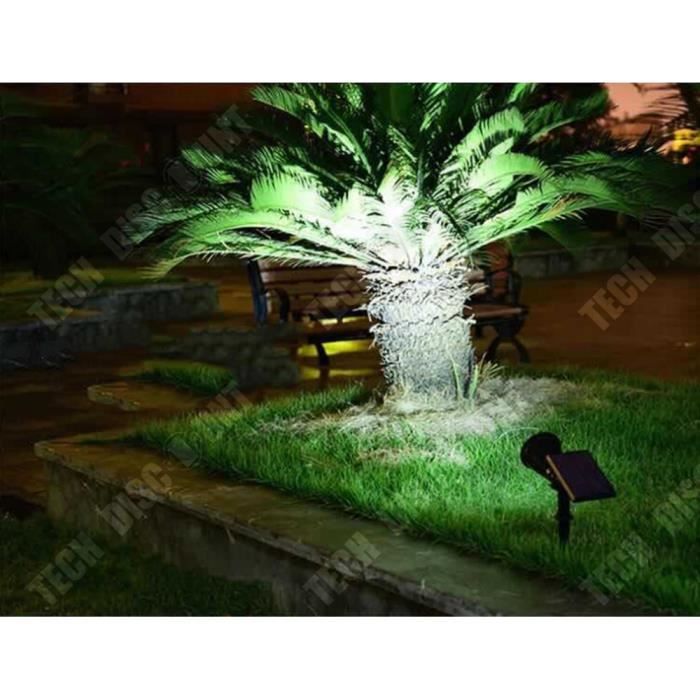 TD® Lampe Solaire Jardin Eclairage Exterieur IP65 250LM 90° Projecteur Spot LED Lampe pour Jardin Terrasse Arrière-cour Blanc