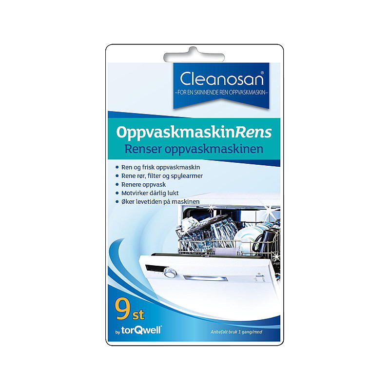 Cleanosan reinigingstabletten, 9 stuks, voor de vaatwasser.