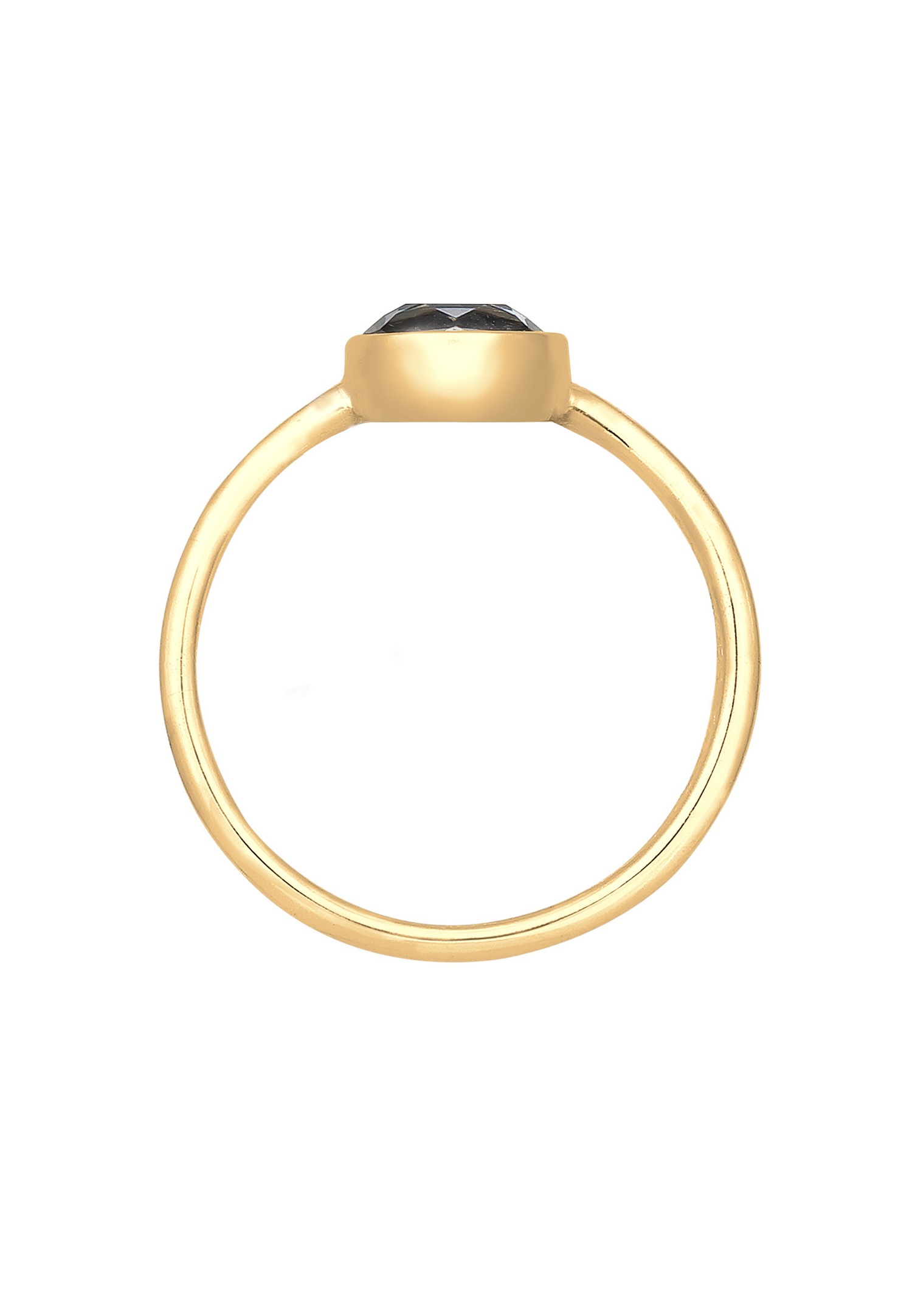 Elli Femmes bande classique avec cristal en argent sterling 925