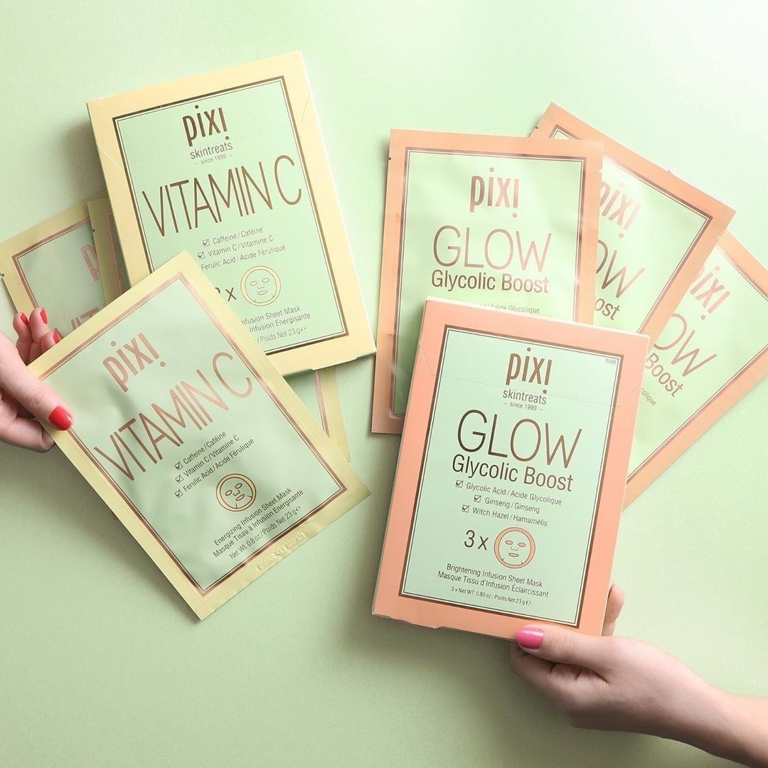 Pixi lakštinė kaukė „Glow“ – glikolinė kaukė su švytėjimu