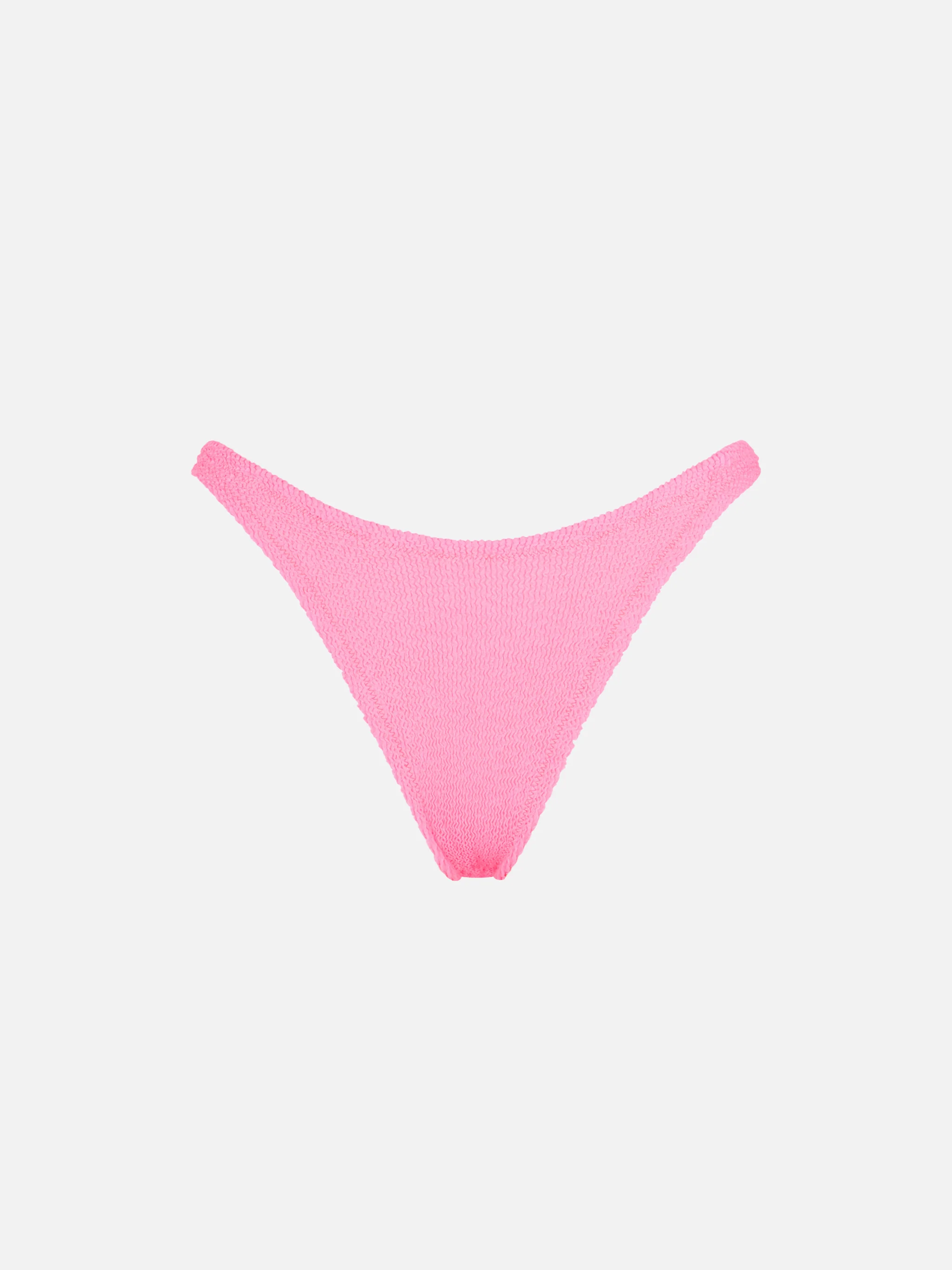 Braguitas de baño arrugadas de color rosa fluorescente para mujer