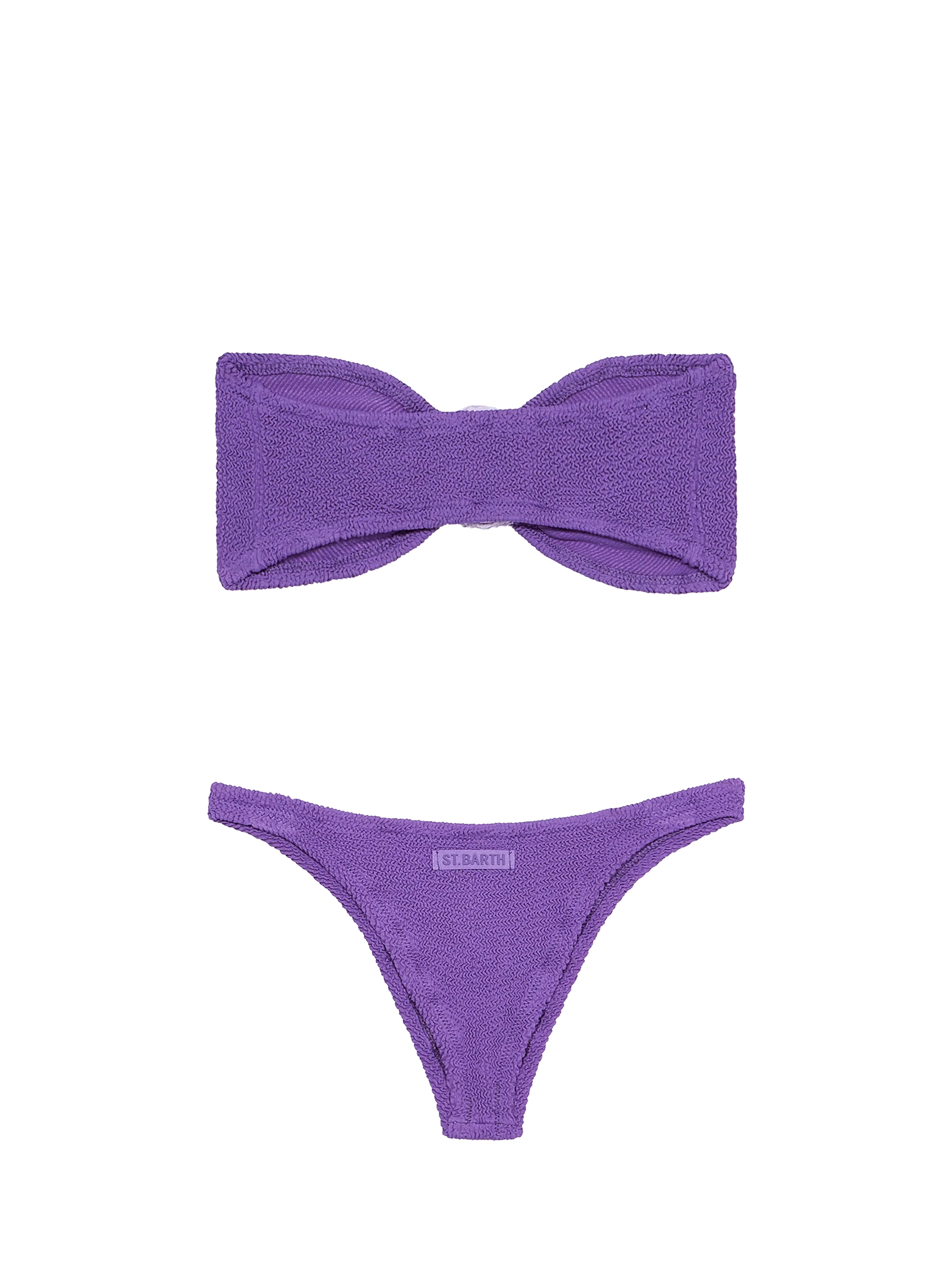 Bikini da donna a fascia viola crinkle Yulia Naomi
