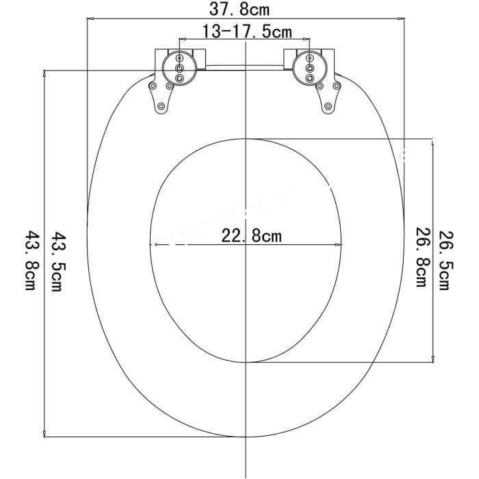 WOLTU MDF Wood Toilet Seat, Soft Close with Slow-Close Mechanism, Zinc-Plated and Adjustable Hinges, Flower Stone