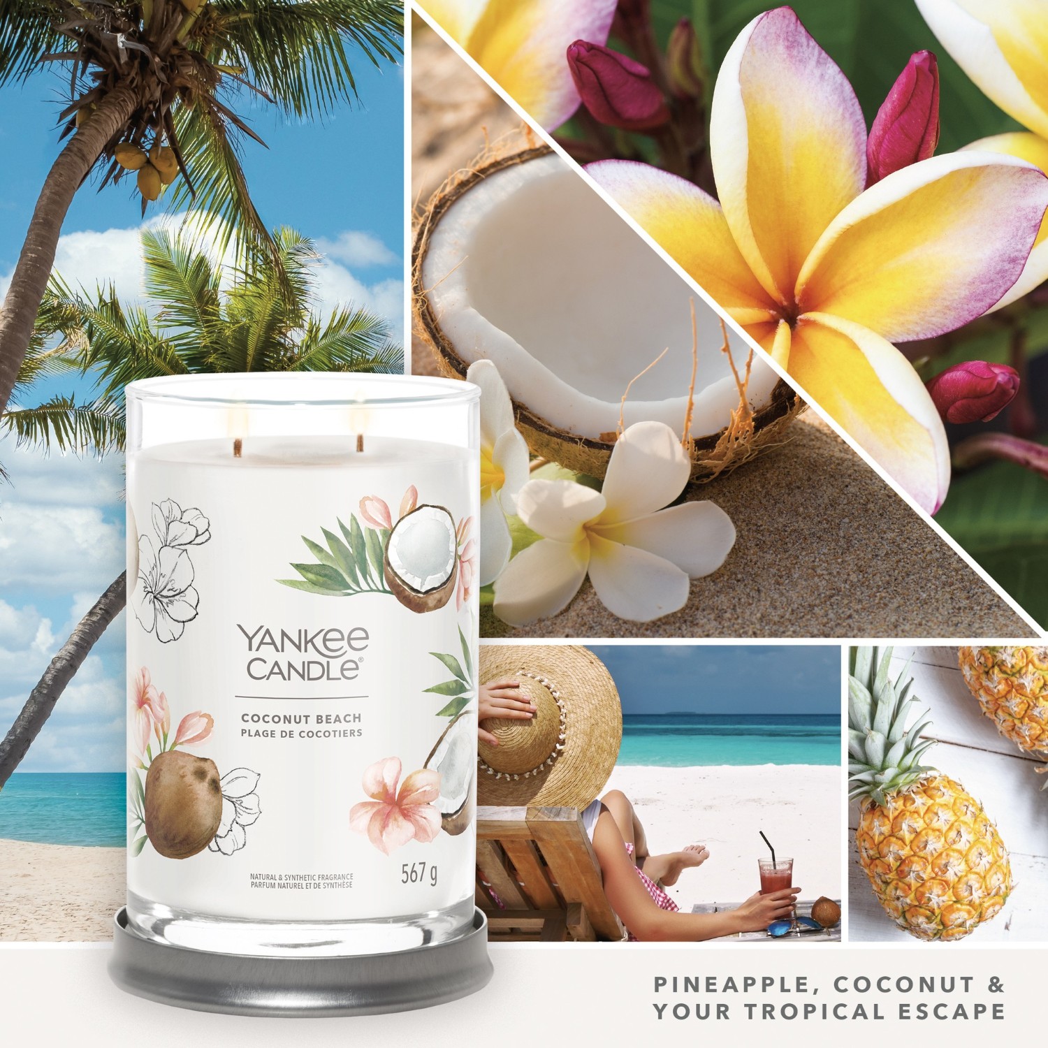 YANKEE CANDLE Grand Gobelet Plage de Cocotiers
