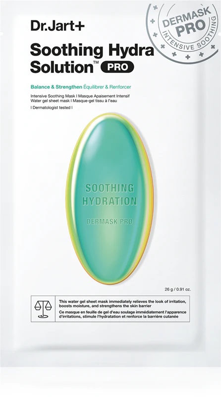 Dr. Jart+ Soothing Hydra Solution™ intensyviai raminanti kaukė, regeneruojanti ir drėkinanti veido kaukė
