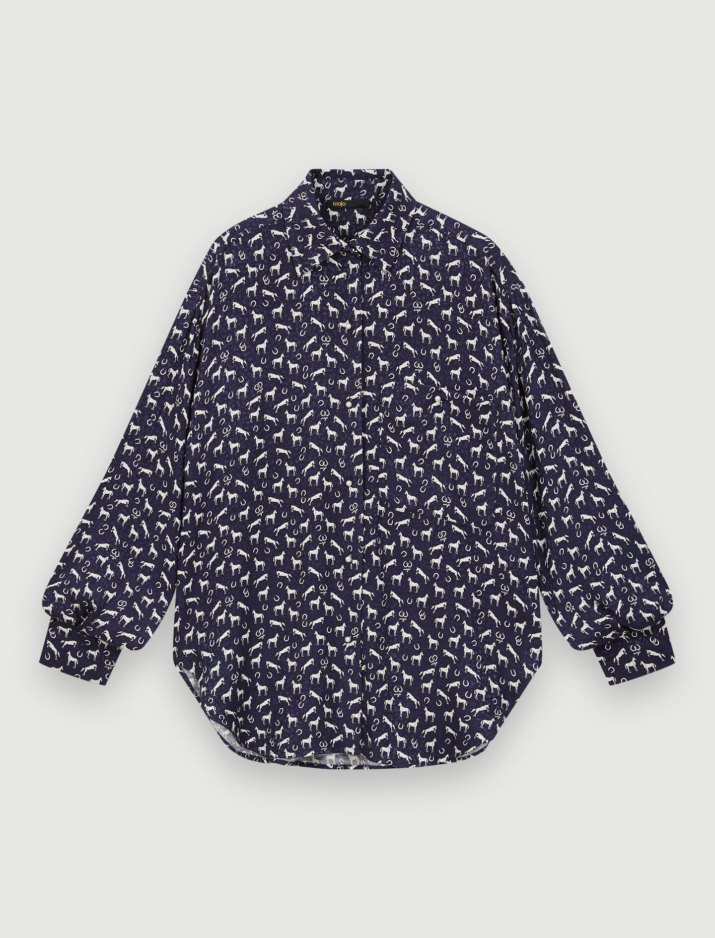 Bedrukt shirt - Chevaux Marine