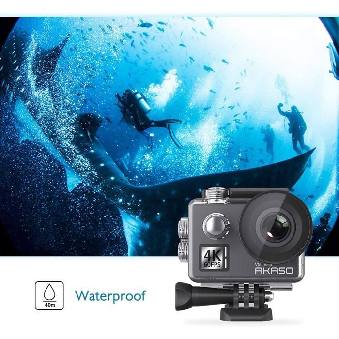 AKASO V50 Elite Native 4K / 60fps Waterproof Sports Camera Ultra HD EIS 4K Wifi 20MP LCD Touch Screen Action Cam