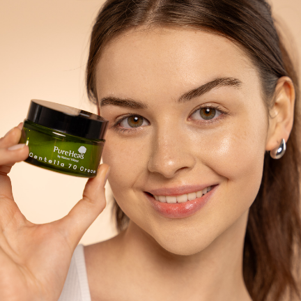 Pureheals łagodzący krem do twarzy z wąkrotą azjatycką 70% 50ml Centella 70
