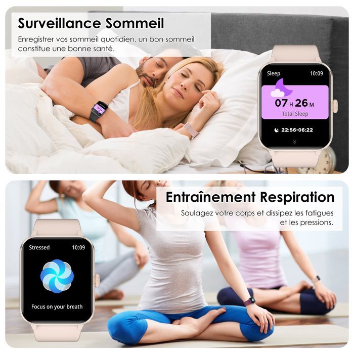 Smartwatch da donna Blackview con chiamate Bluetooth, display da 1,85'', SpO2/impermeabile/sonno/calorie/oltre 100 modalità sportive/IP68, rosa