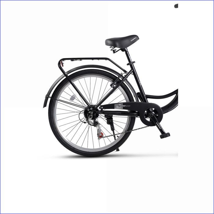 Vélo de ville Carpat - 26'' 7 vitesses Shimano - V-Brake - Porteur + Panier avant - Noir