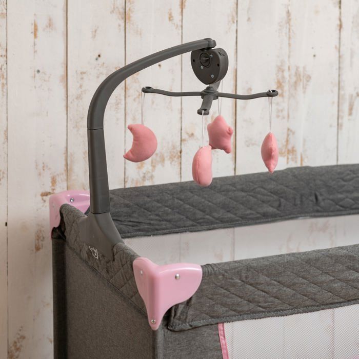 BEBELISSIMO - Lettino da viaggio per neonati - culla - dalla nascita - per la notte - letto pieghevole - 2 livelli - rosa