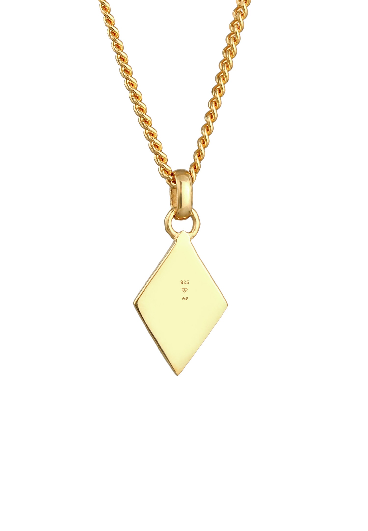 KUZZOI Hommes Pendentif losange Géo avec émail en Argent Sterling 925
