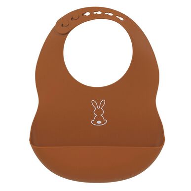 Babero Nattou con bandeja antigoteo de silicona naranja Babero de silicona rosa terracota 1 unidad 1 unidad