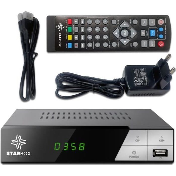 Decodificador TNT HD - STAR BOX - DVB-T2 - H.265 - Full HD 1080p - USB, HDMI, SCART