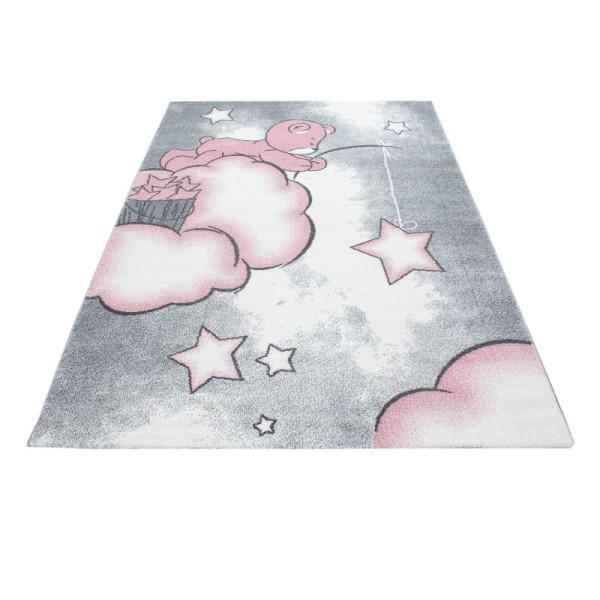 Dywan dziecięcy Kids Miś na chmurce różowy 80 cm x 150 cm