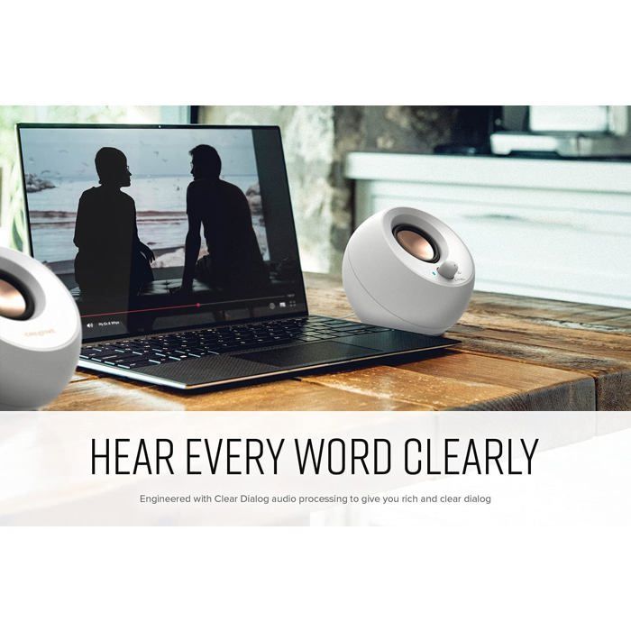 Enceintes de Bureau 2.0 - WOOPSO - Creative Pebble V3 - USB-C - Bluetooth 5.0 - 16 W