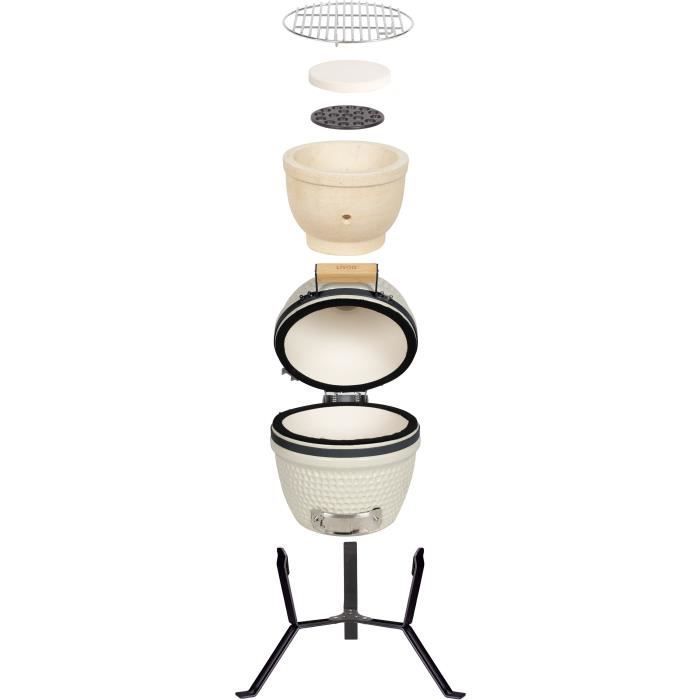 Barbacoa ahumadora Kamado - LIVEO - DOC330 - Beige / Negro