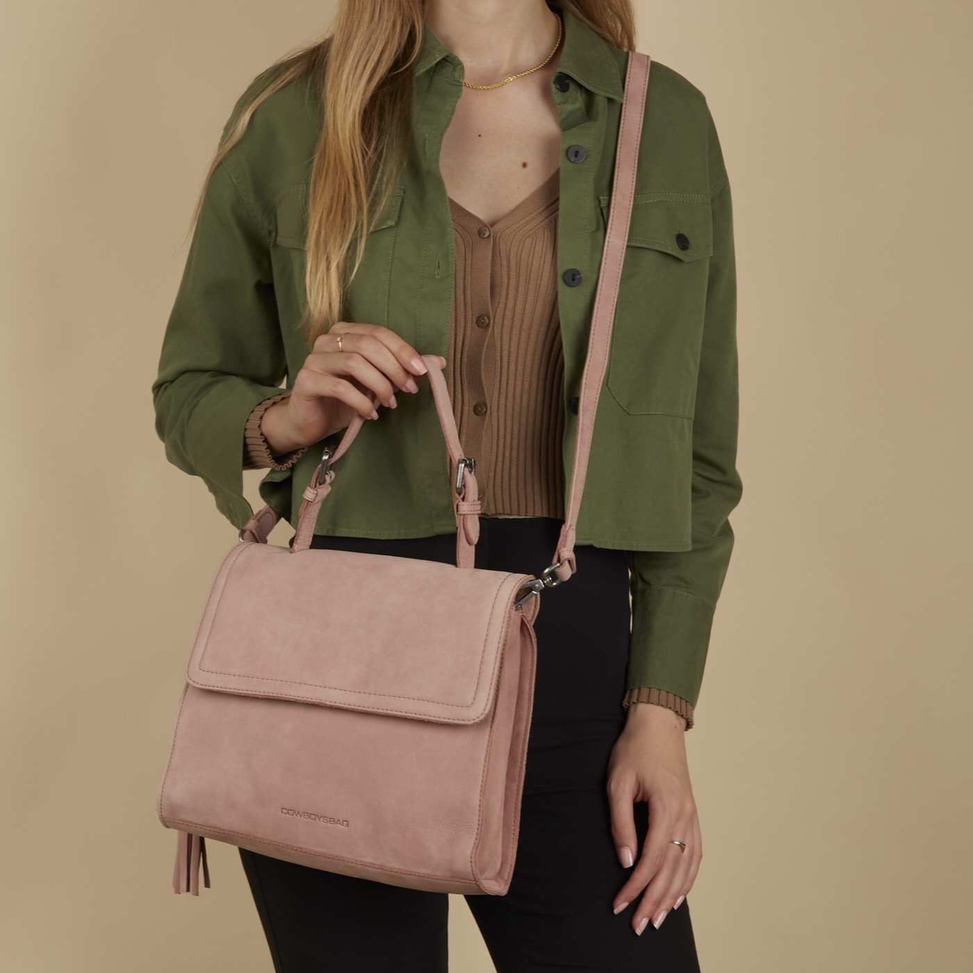 Sac à main Cowboysbag, rose - cuir - rose
