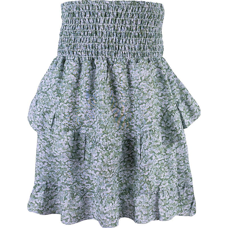 Volangkjol storlek S/ML/XL med blommönster