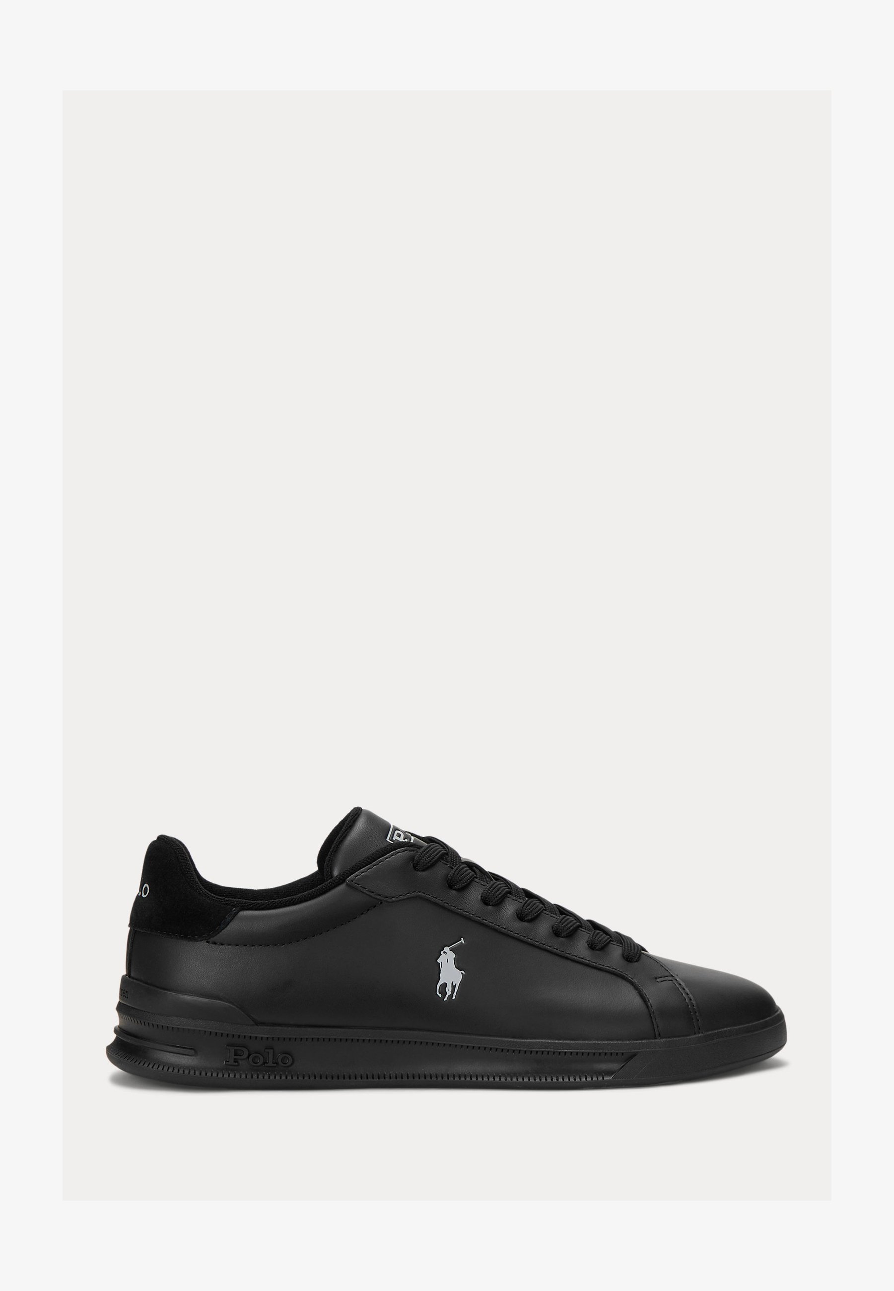 Polo Ralph Lauren HERITAGE COURT II SNEAKERS IN PELLE UNISEX - Sneakers - nero/grigio chiaro