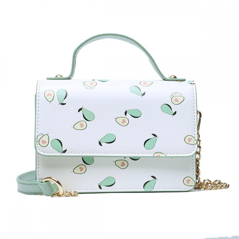 Sac à main à bandoulière imprimé fruits pour femme, en cuir PU, petit format, tendance et frais, idéal pour les filles et les jeunes filles.