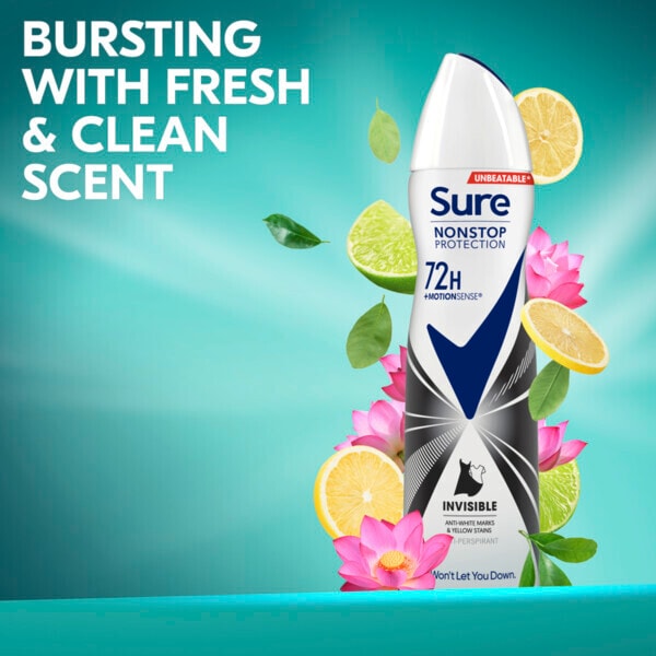 Sure Antiperspirant Deo Aerosol Nonstop Inv Svart-hvitt 150ml