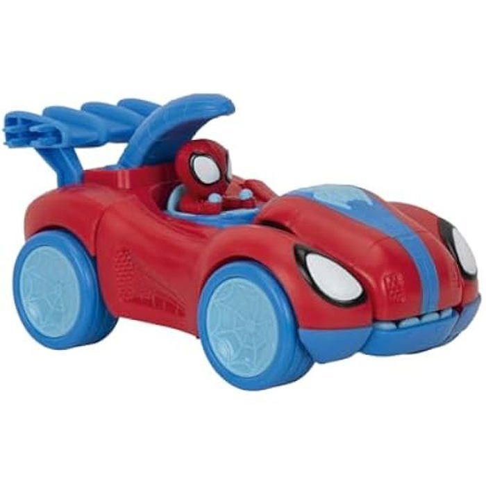 Homem-Aranha e Seus Incríveis Amigos - Spidey-Rex Racer 2 em 1 de 20 cm - Veículo transformável, efeitos sonoros e 2 dardos - Para crianças a partir de 3 anos
