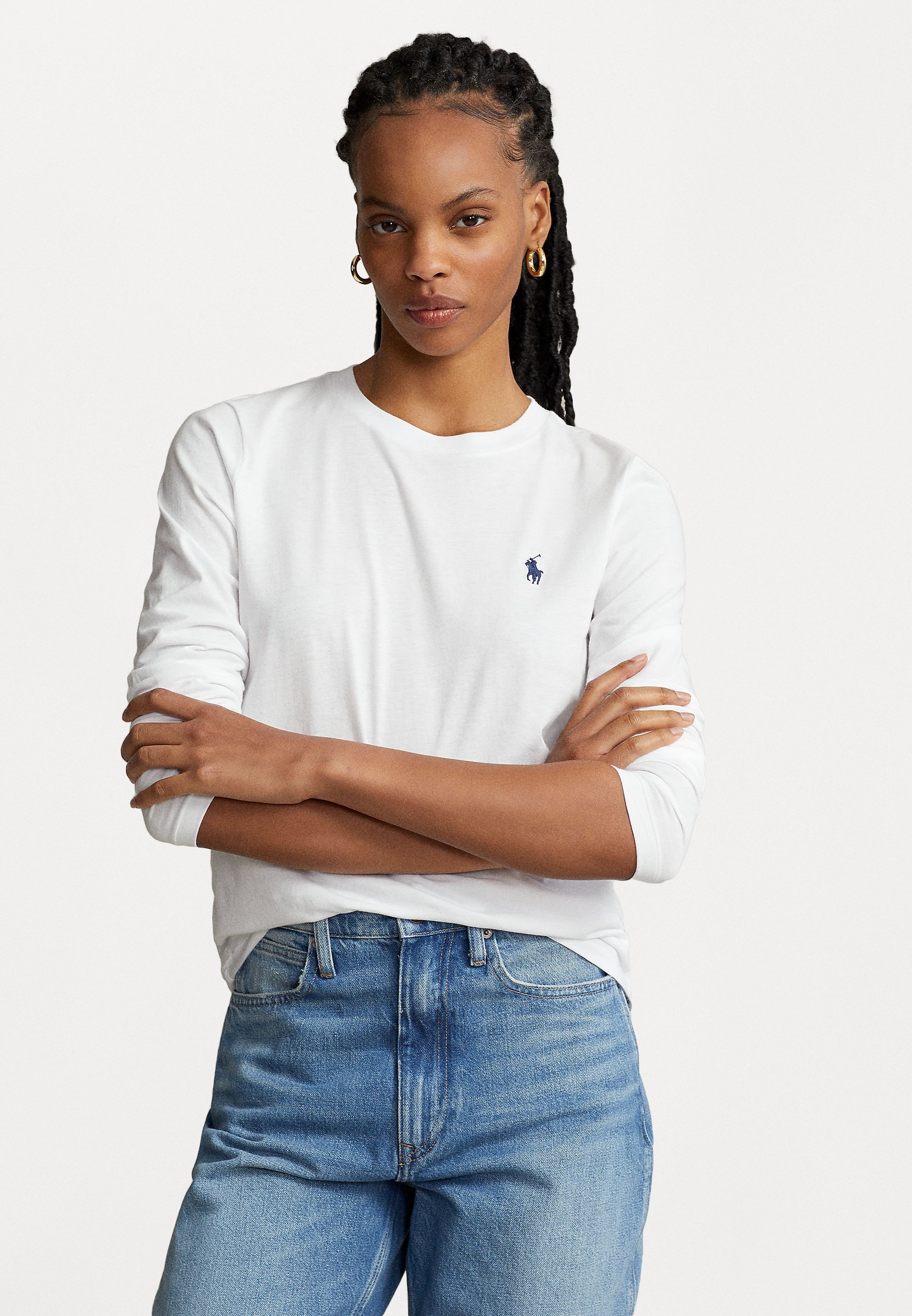 Polo Ralph Lauren LONG SLEEVE - Bluză cu mânecă lungă - alb