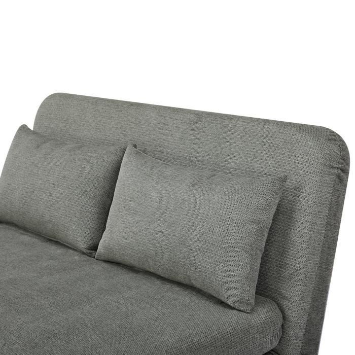 Banquette BZ - 2 places - Tissu Vert clair - 130 x 90 x 81 cm - DEPLO