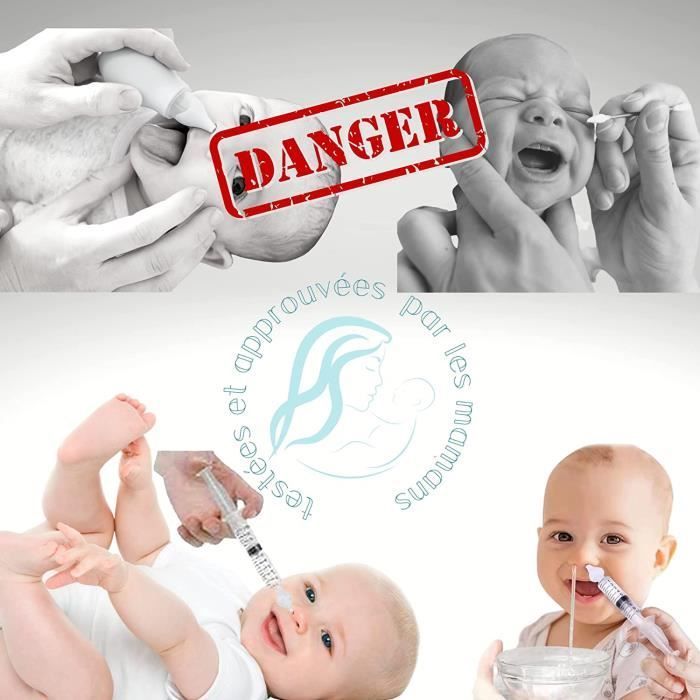 Kit de 2 jeringas nasales para la limpieza de los senos nasales de bebés y niños, regalo para el registro de bebés, accesorio para el cuidado de la higiene nasal.