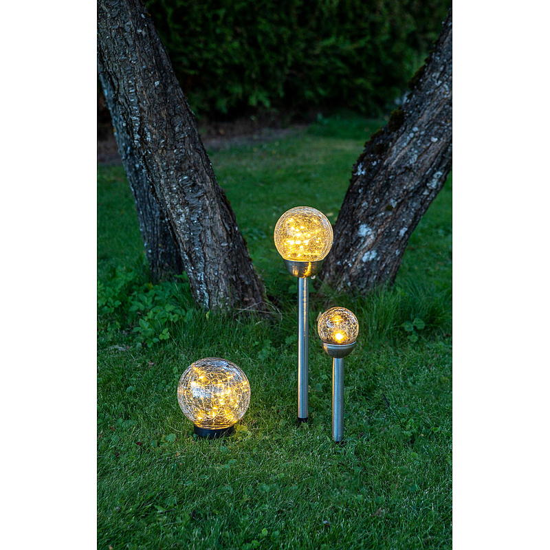 Utomhuslampa 39 cm med glaskula, solcell