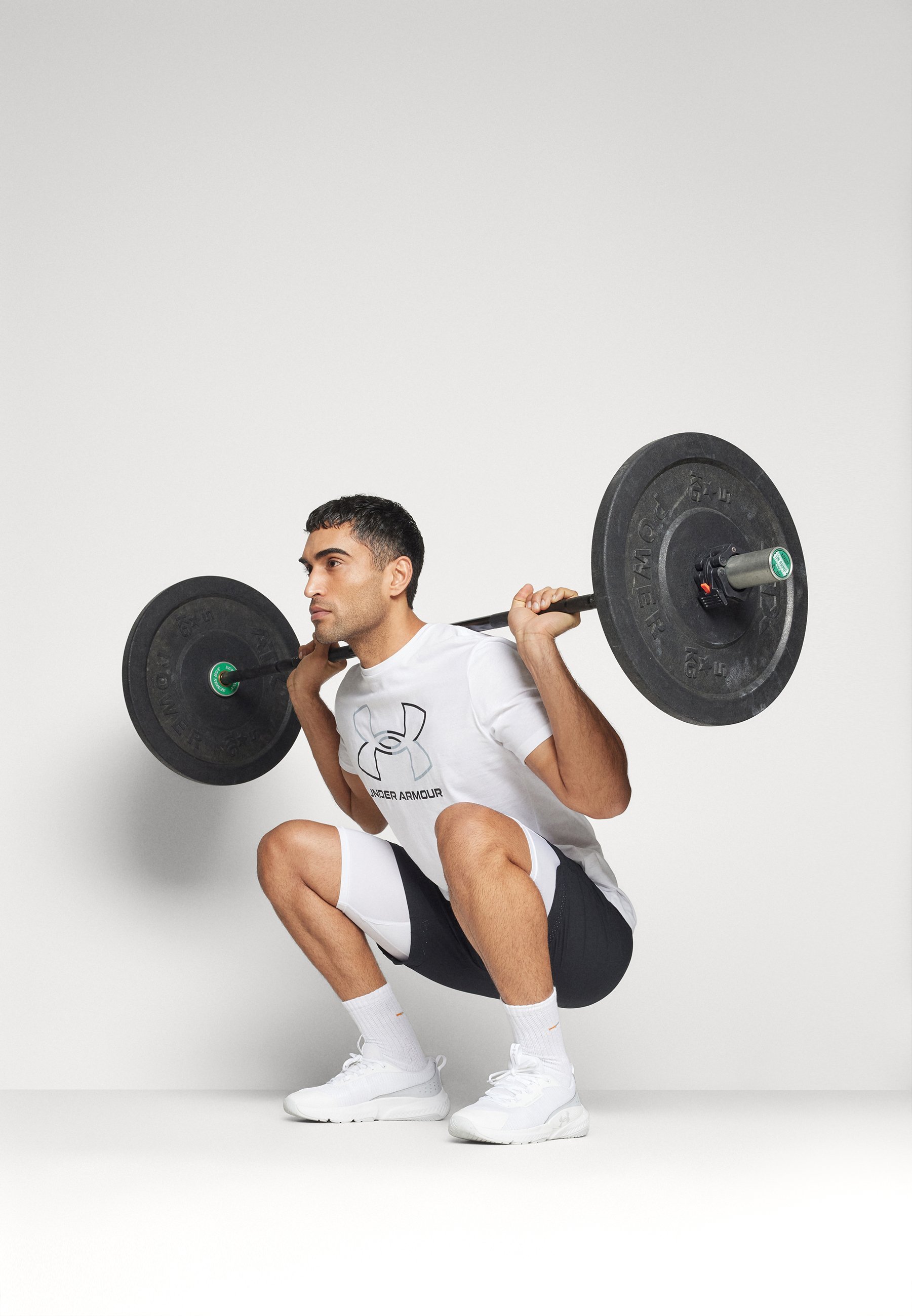Under Armour FOUNDATION - Sport T-shirt - wit/zwart