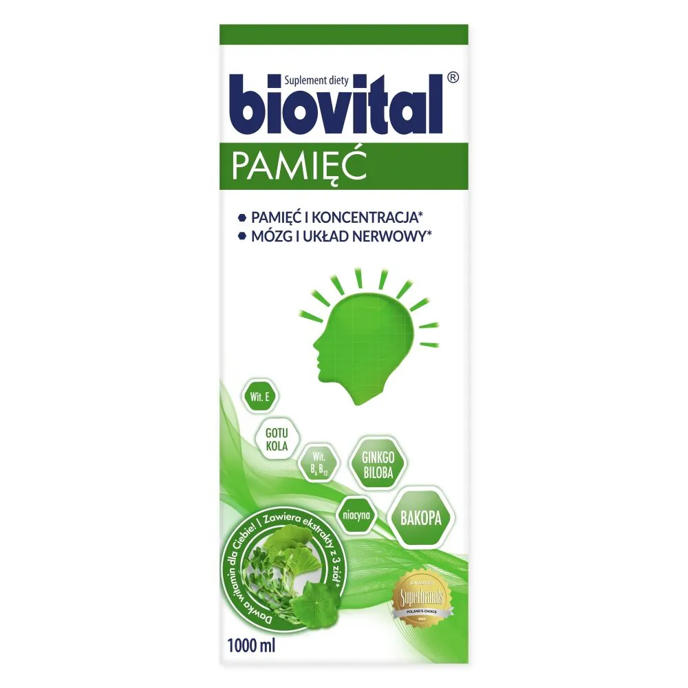 Biovital Pamięć, Suplement diety na pamięć i koncentrację, Płyn