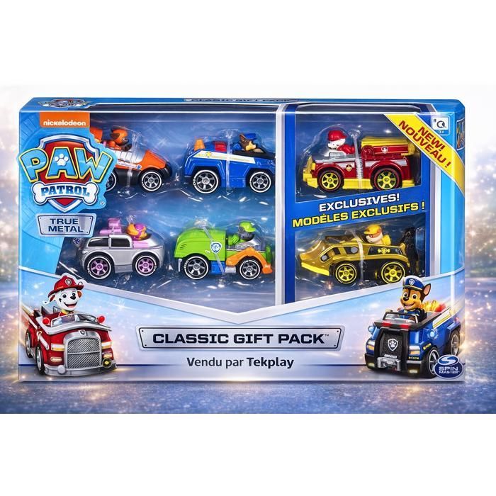 Set di 6 macchinine in metallo di Paw Patrol ispirate al cartone animato - Giocattolo per bambini.