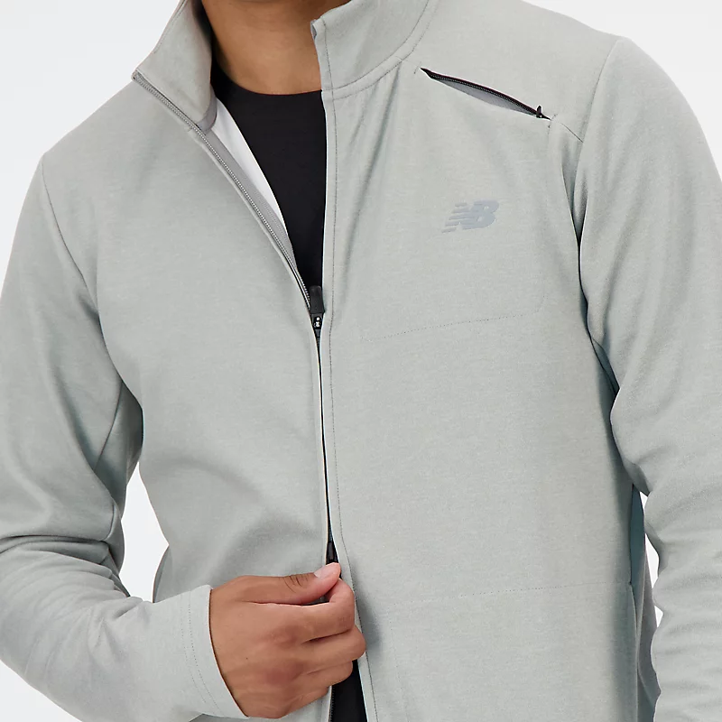 Męska bluza Tech Knit z zamkiem błyskawicznym - ATHLETIC GRAY