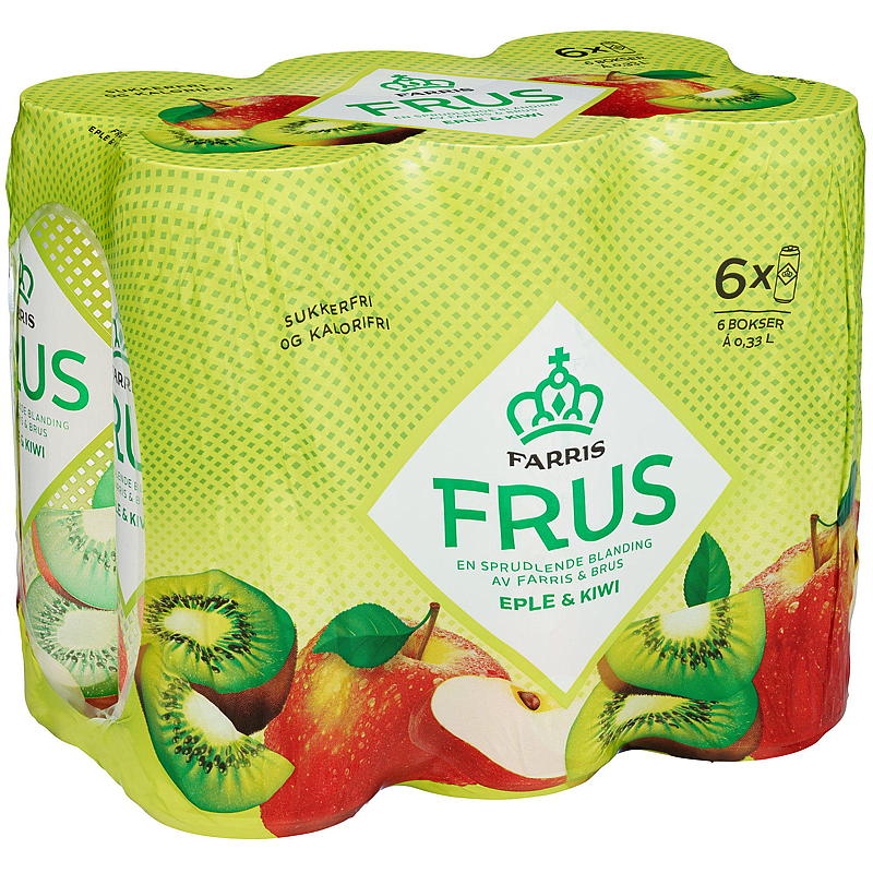 Farris Farris Frus 0,33 l æske 6-pak æble/kiwi