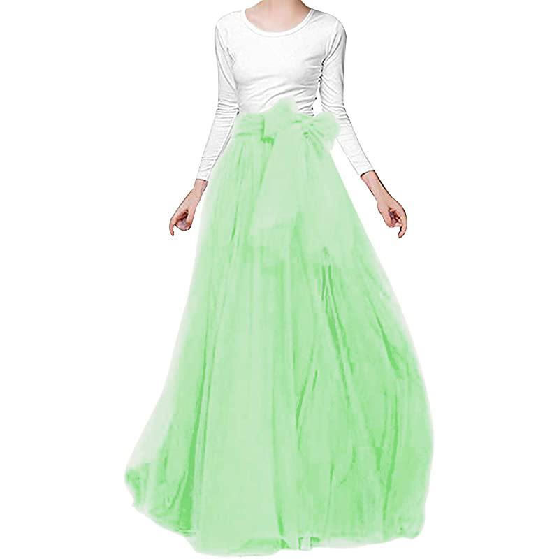 Jupe longue en tulle pour femme, jupe de demoiselle d'honneur avec ceinture, idéale pour une soirée de mariage. Jupe longue avec ceinture, parfaite pour une mariée ou une demoiselle d'honneur.