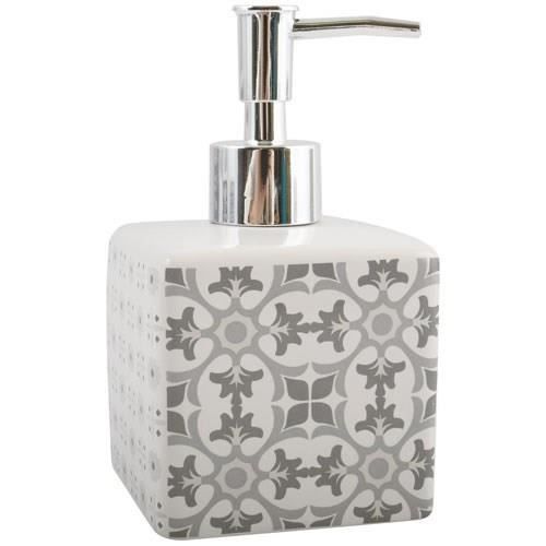 Zeepdispenser - MSV - Evora - Keramiek - 8 cm - Inhoud 280 ml - Grijs