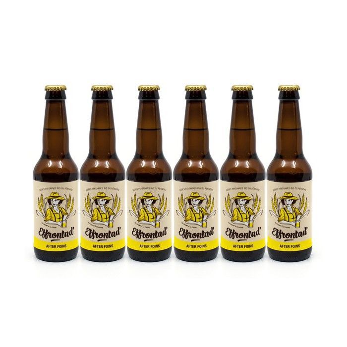 Pack de 6 Bières Blondes Artisanales After Foins Brasserie Effrontad' Bio 33cl