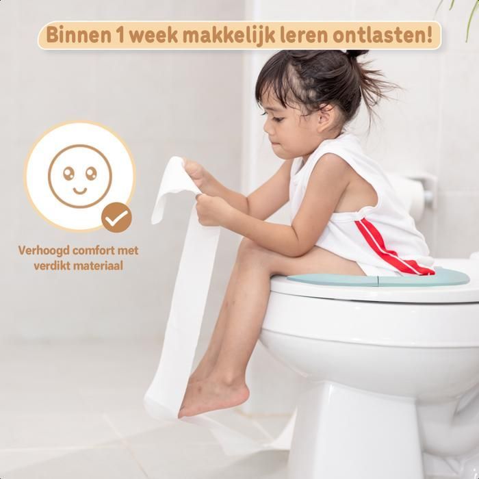 Twinky® Réducteur de Toilette Enfant | Bleu | Pliable & Réglable | Antidérapant | Confort Moelleux | Propreté Facile
