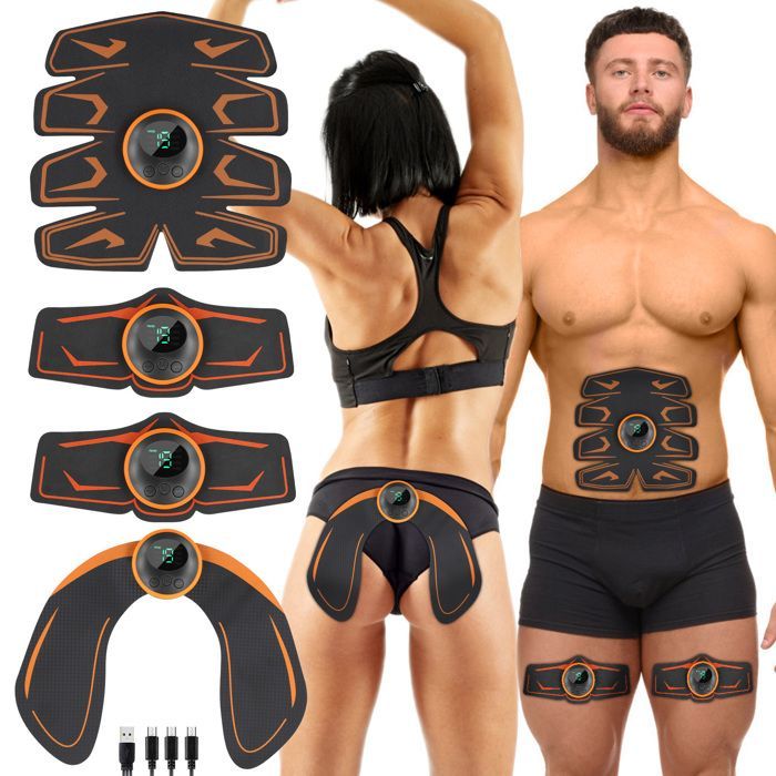 Dispositivo di stimolazione muscolare addominale EMS TTLIFE, dispositivo per l'allenamento dei muscoli addominali, 6 modalità e 9 livelli di intensità