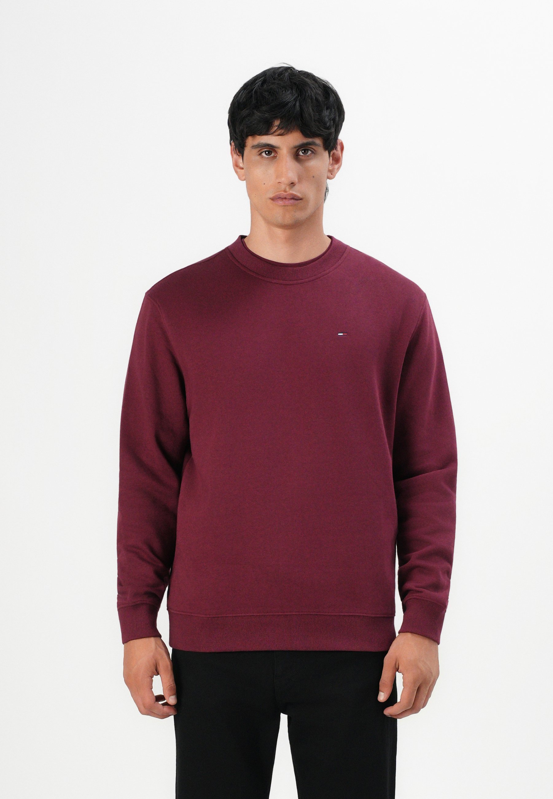 Tommy Jeans FLAG CREW - Sweatshirt - wijnrood