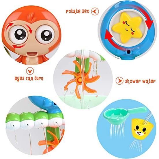 Giocattolo da bagno - ZGEER - 14 pezzi - Cascata interattiva - Accessori inclusi - Per bambini dai 6 mesi in su